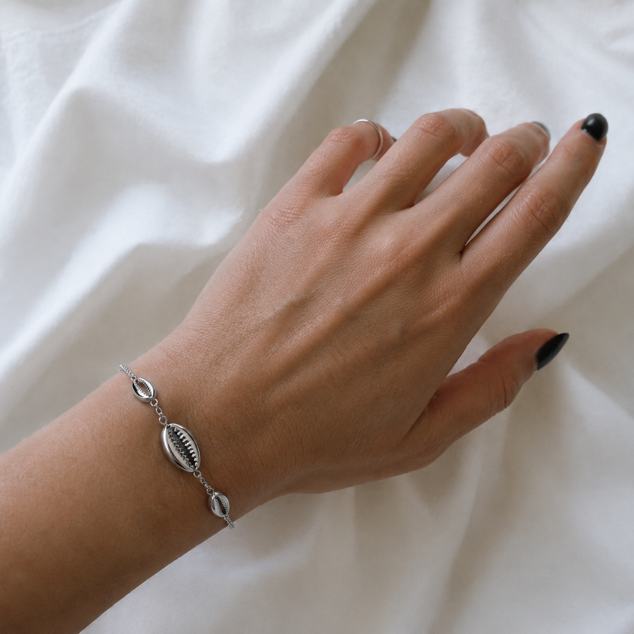 Joya Pulsera Plata 925 Conchas De Mar Playa Bohemia Mujer 1 Cm 21 Cm-1