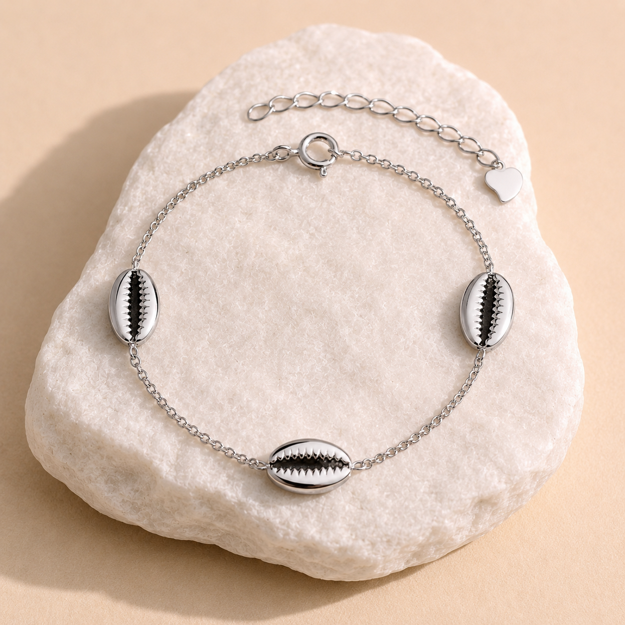 Joya Pulsera Plata 925 Conchas De Mar Playa Bohemia Mujer 1 Cm 21 Cm-3