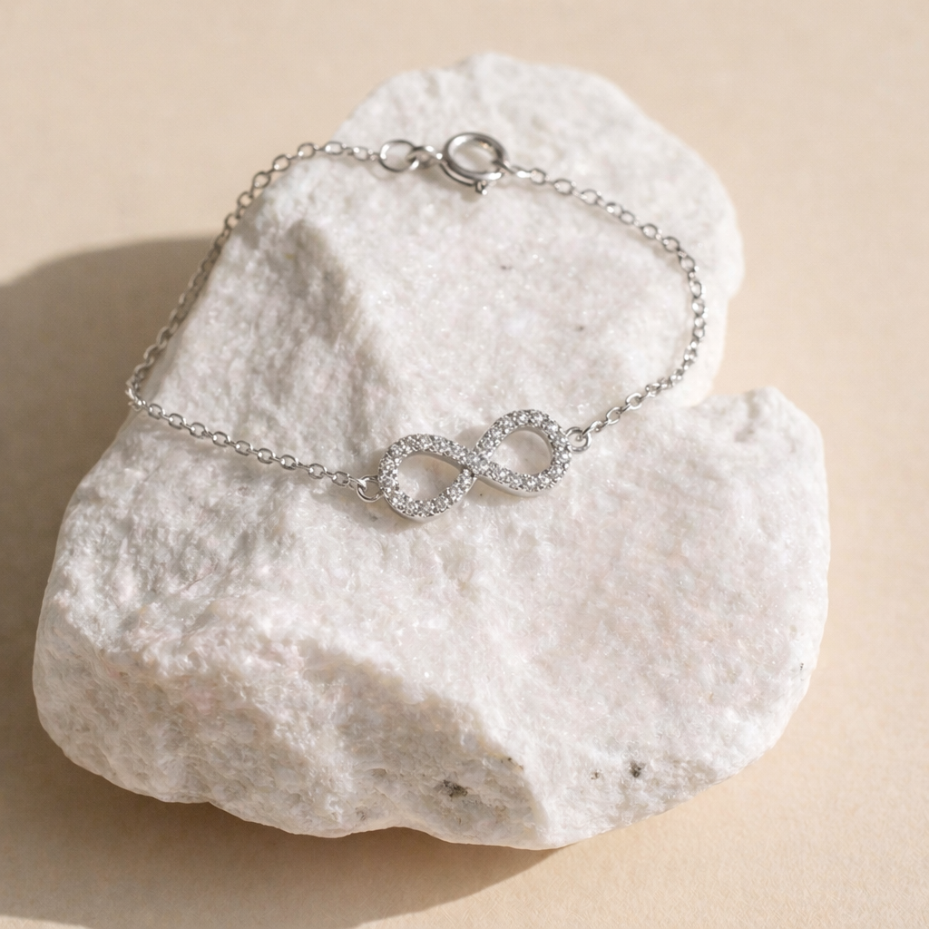 Joya Pulsera Plata 925 Infinito Simboliza Amor Eterno Mujer 1 Cm 21 Cm-2