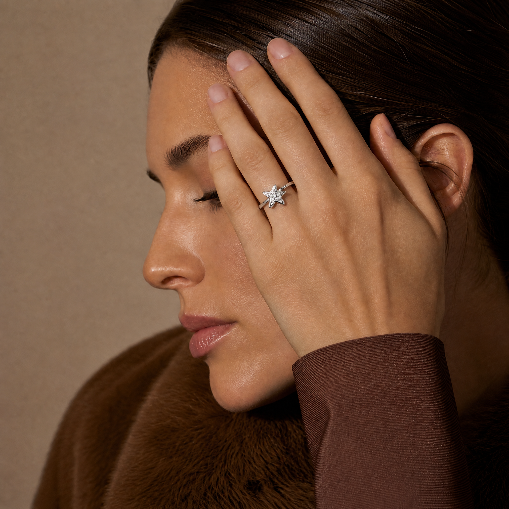 Anillo Plata 925 Mujer Estrella Mar Circones Juvenil-3