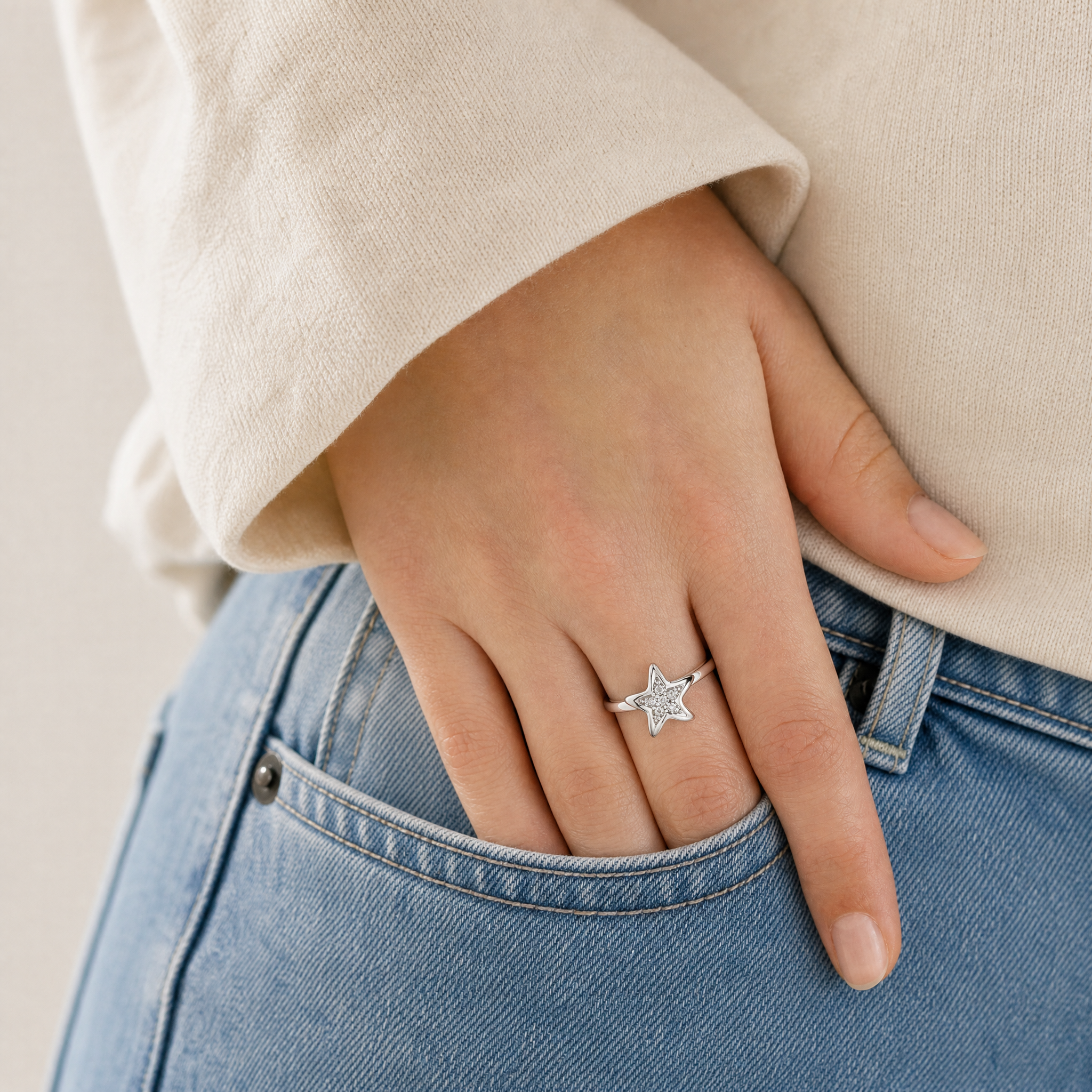 Anillo Plata 925 Mujer Estrella Mar Circones Juvenil-4