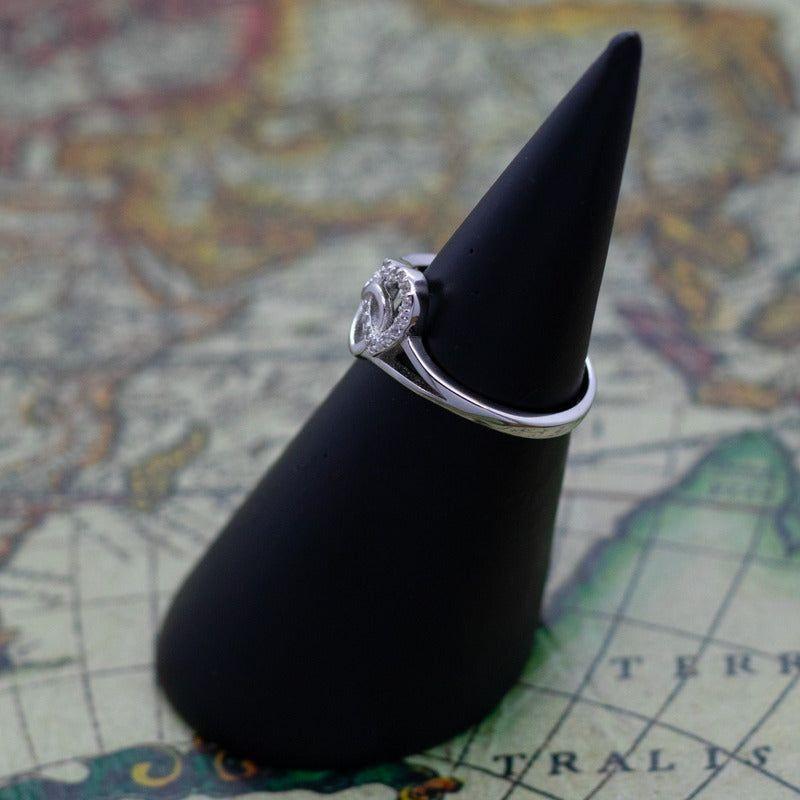 Anillo Plata 925 Mujer Corazones Diseño Elegante Moderno-1