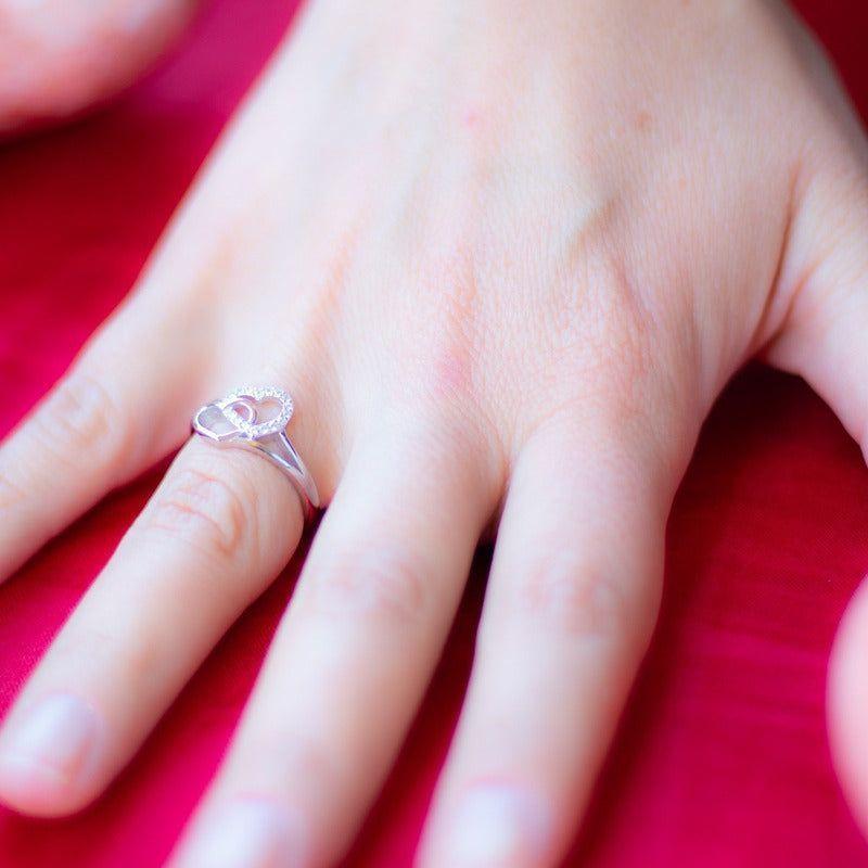 Anillo Plata 925 Mujer Corazones Diseño Elegante Moderno-6