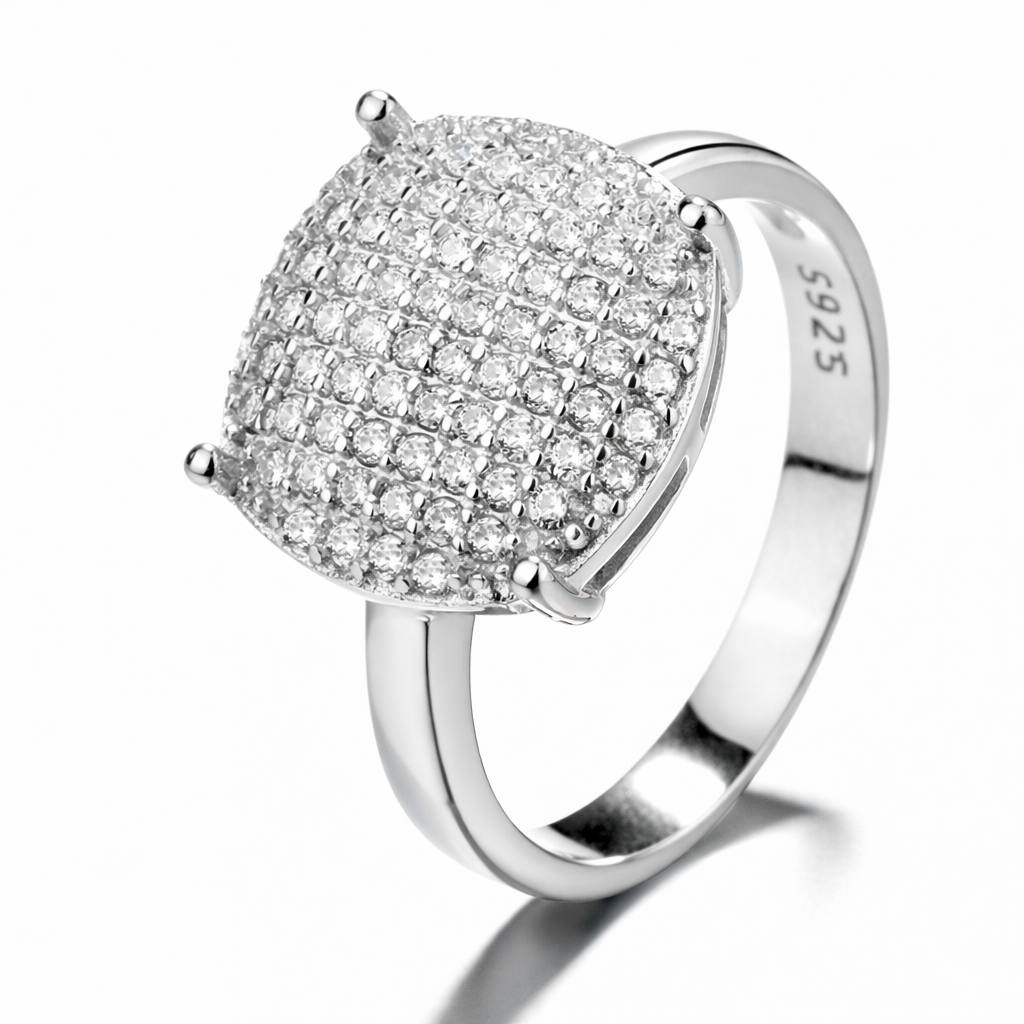 Anillo Plata 925 Mujer Redondo Circones Diseño Moderno-0