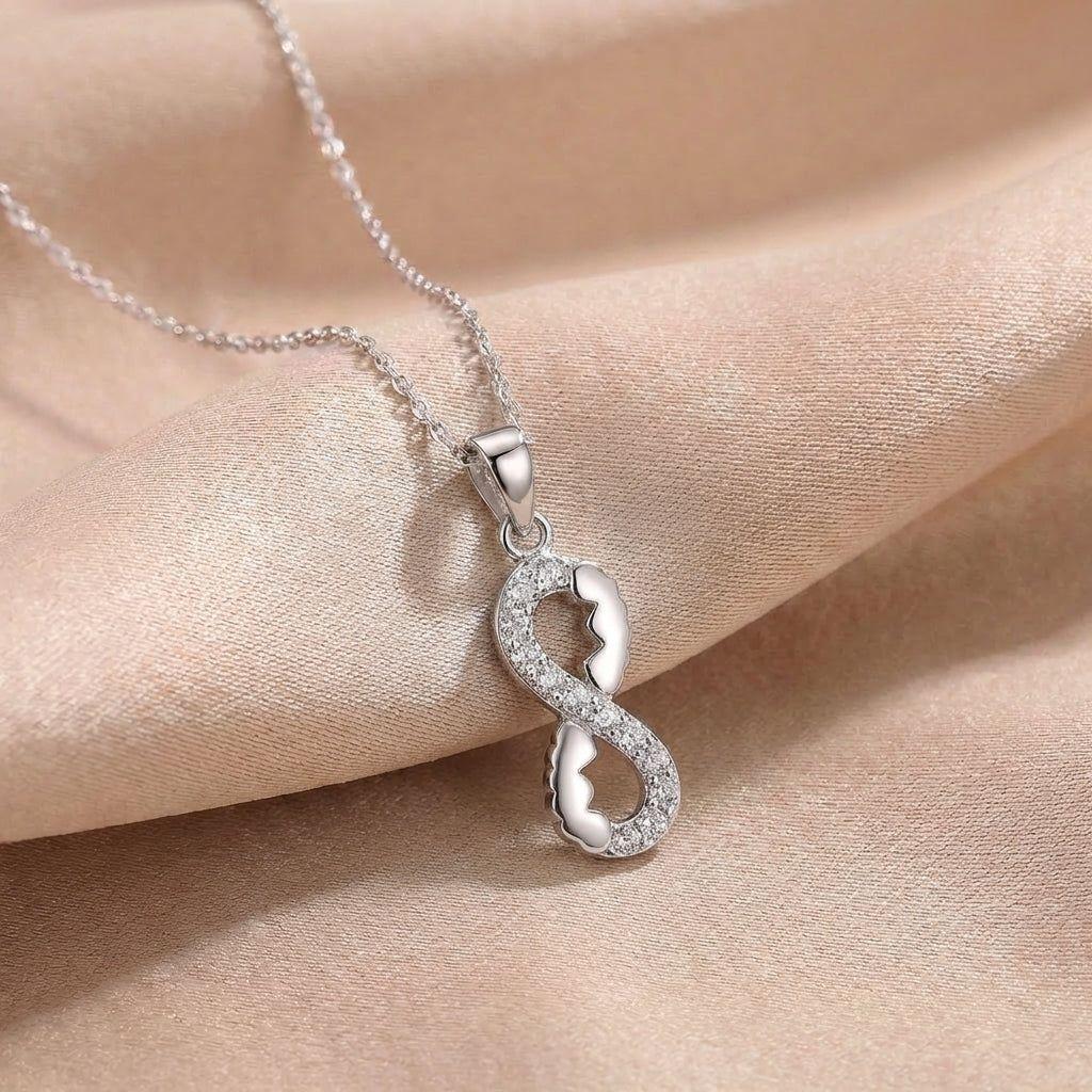 Joya Collar Cadena Plata 925 Mujer Infinito Circones Regalo Plateado-2
