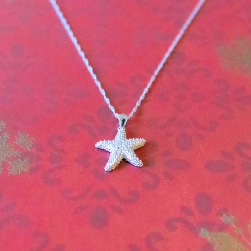 Joya Collar Plata 925 Estrella Mágica Circones Blancos Mujer Plateado-4