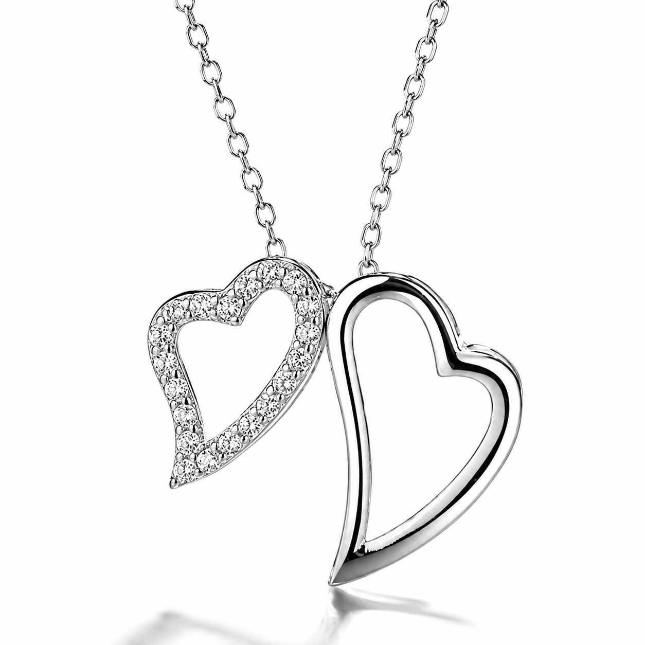 Joya Collar Plata 925 Corazones Amor Familia Amigos Pareja Plateado-0