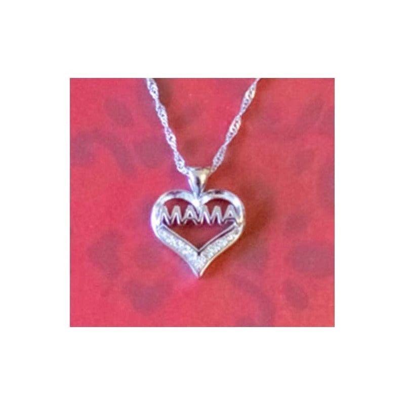 Joya Collar Plata 925 Corazón Mamá Mujer Circones Blancos Plateado-6