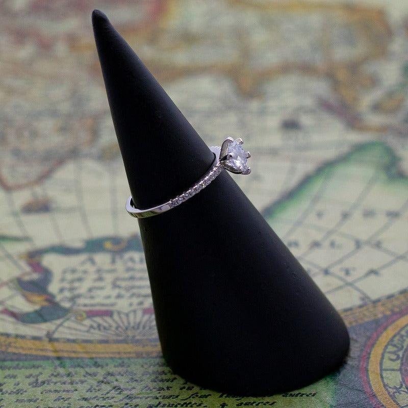 Anillo Plata 925 Solitario Circón Elegante Compromiso-3
