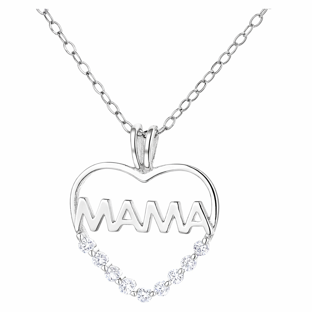 Joya Collar Plata 925 Corazón Mamá Mujer Amor Protectora Plateado-0