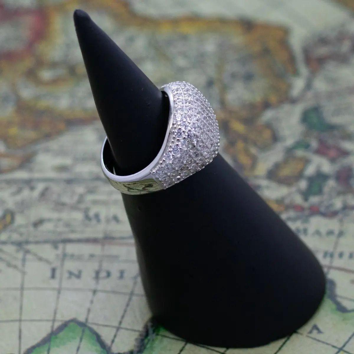 Anillo Plata 925 Mujer Circones Blanco Elegante Moderno-4