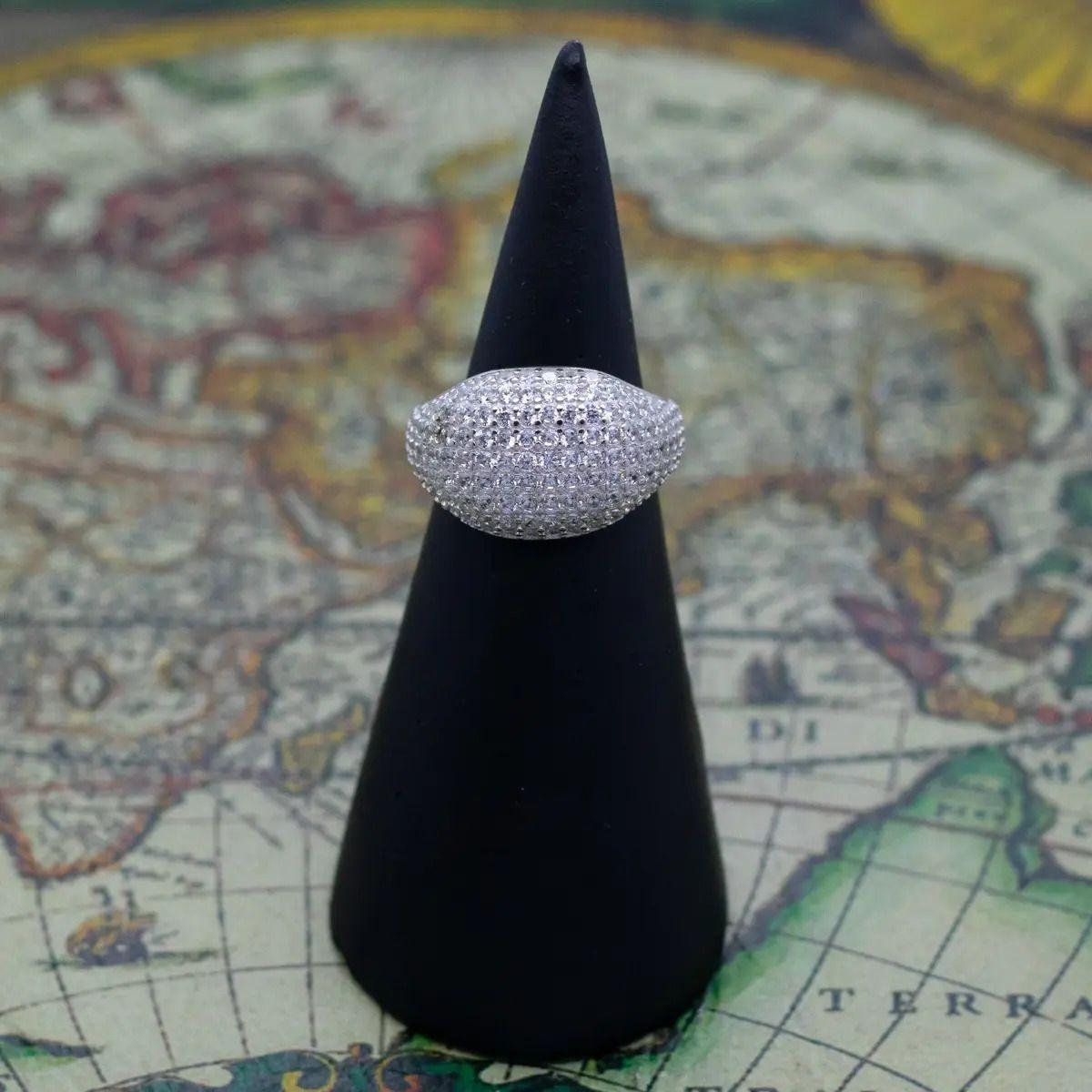 Anillo Plata 925 Mujer Circones Blanco Elegante Moderno-5