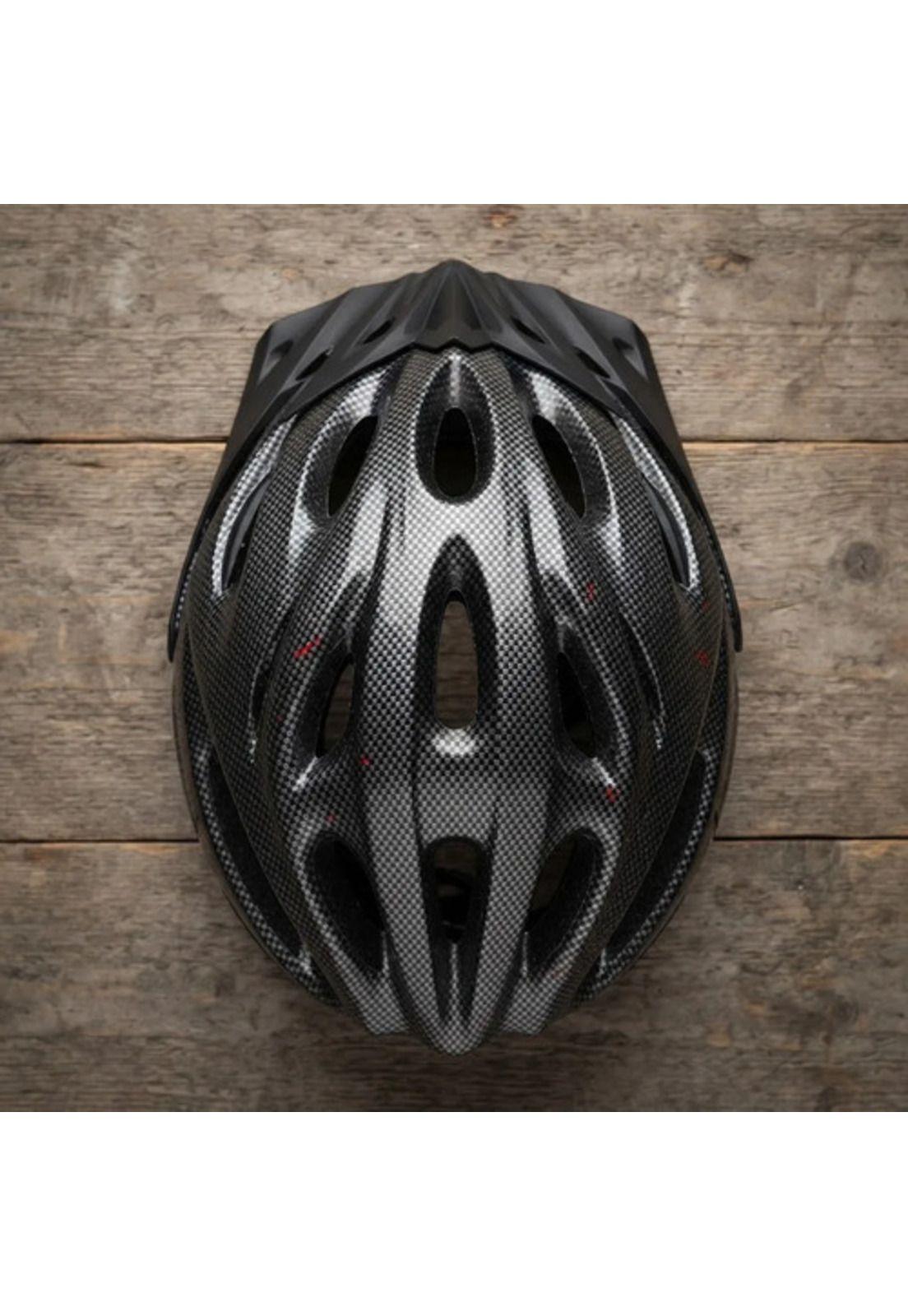 Kit Ciclista Casco Mtb Tipo Carbono + Guantes Gel Rojos Rojo Xl-4