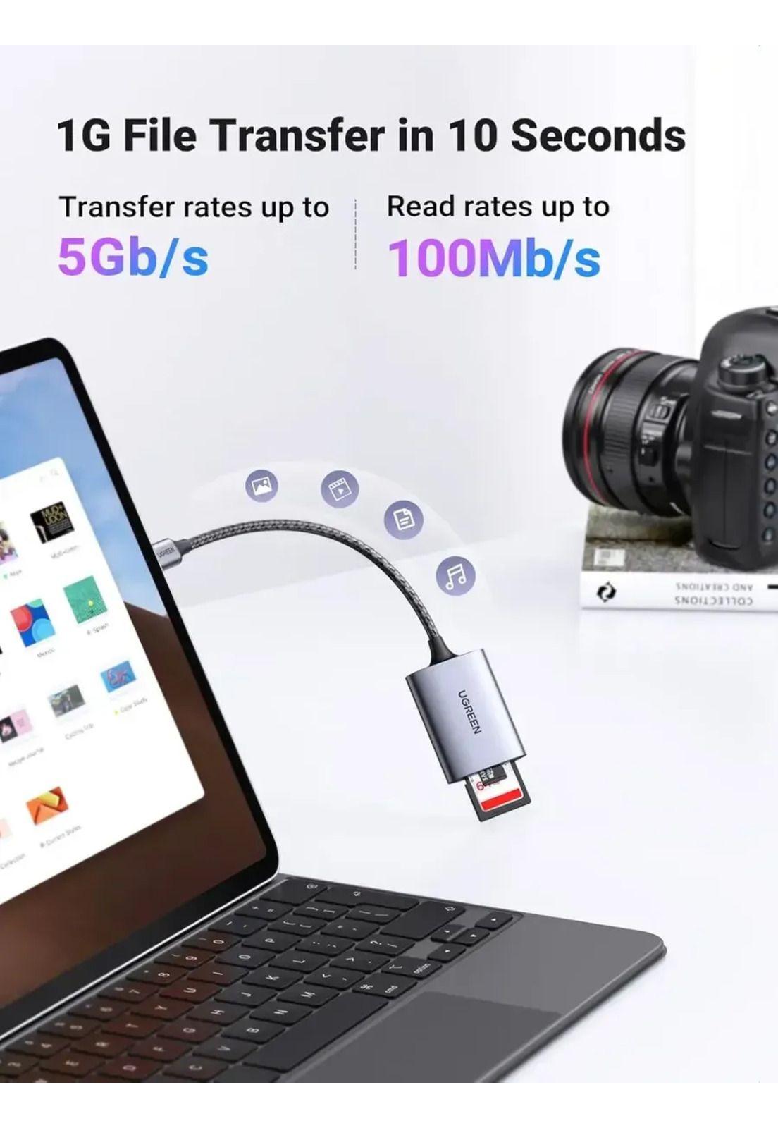 Lector De Tarjetas Ugreen Cm265 Usb-c 3.0 Sd Microsd Tf 5gbp Gris Oscuro-2