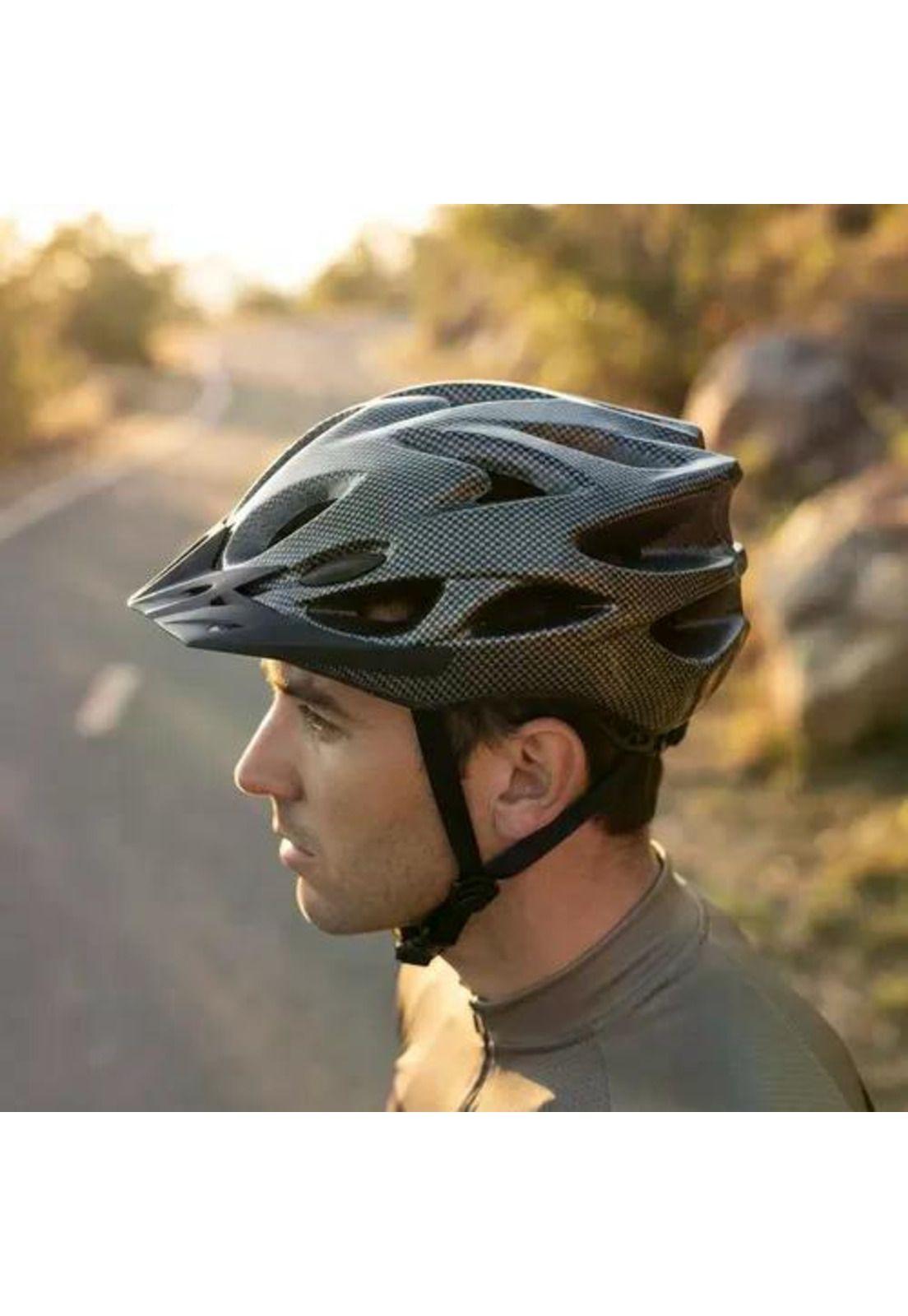 Kit Ciclista Casco Mtb Tipo Carbono + Guantes Gel Rojos Rojo S-3