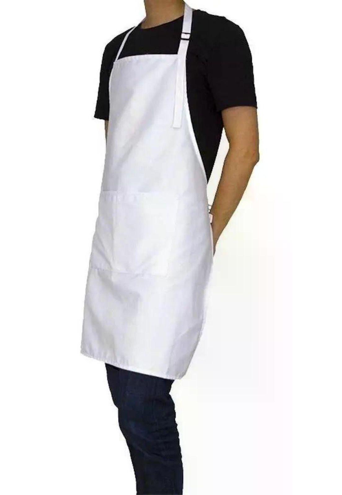 Pack 5 Pecheras Chef Outfitters Con Bolsillo Blanco Liso-1
