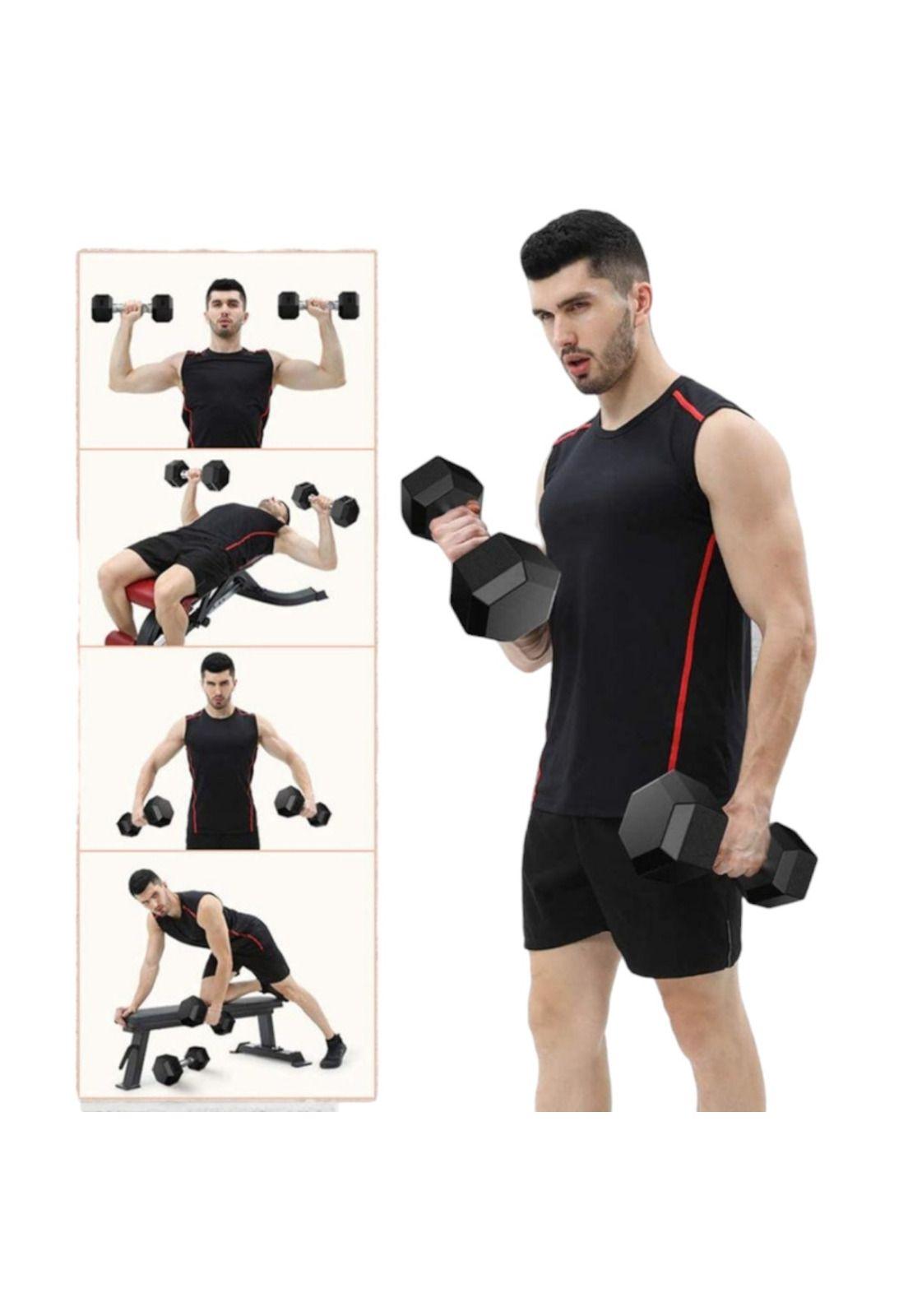 Mancuerna Hexagonal Acero Recubierta Caucho 10 Kg-2