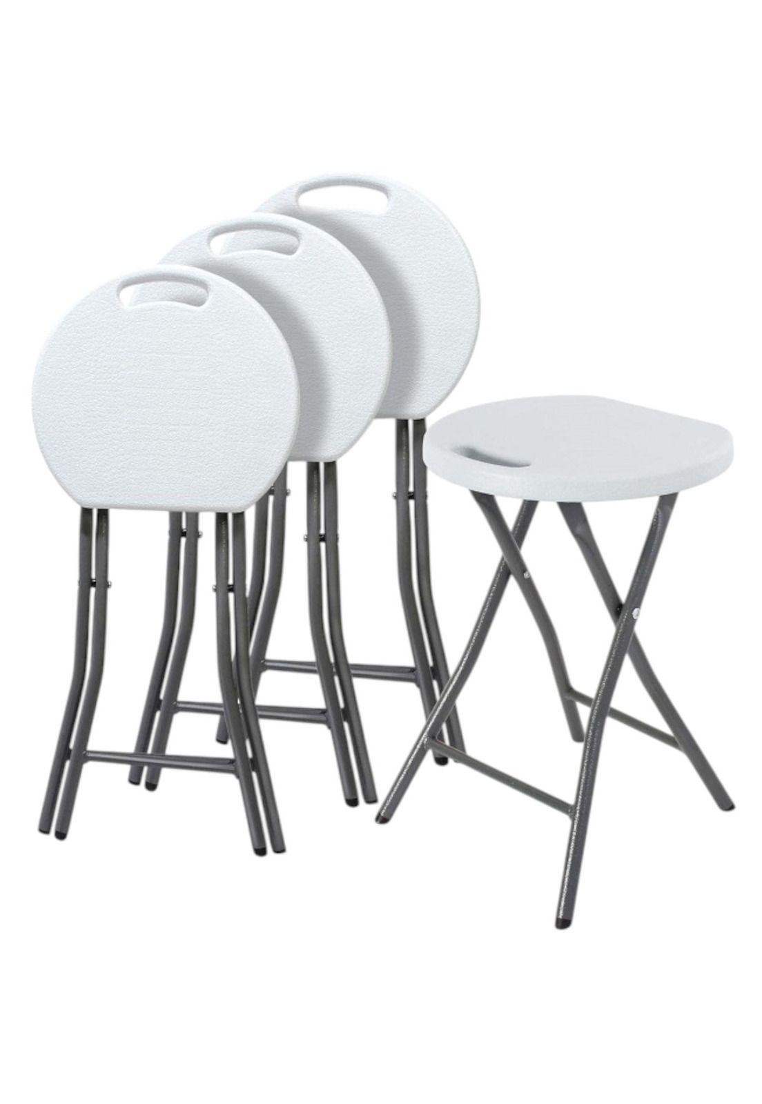 Pack x10 Piso Banquito Silla Taburete 46cm Plegable Plástico-2