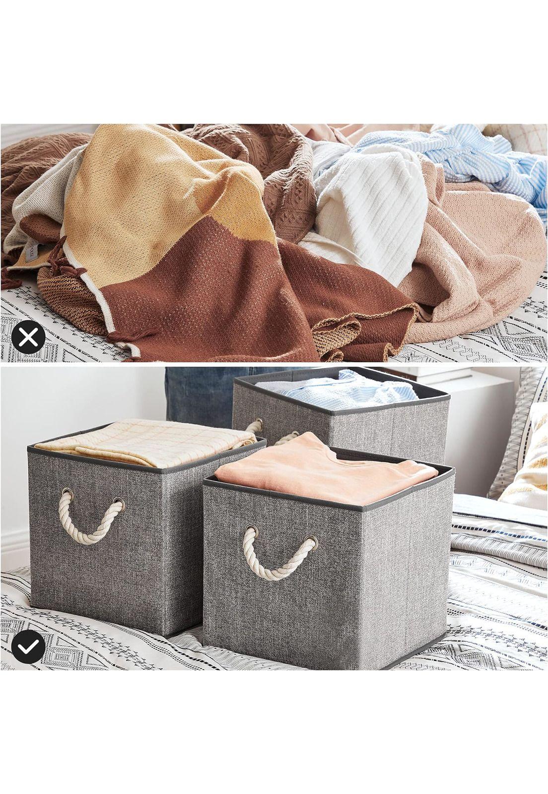 Set De 3 Cajas Organizadoras De Tela Plegables Con Asas-8