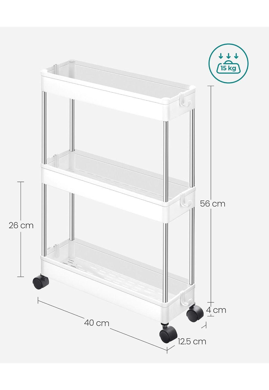 Carro Multiuso Angosto Songmics Con Ruedas 3 Niveles 14,4 Cm-4