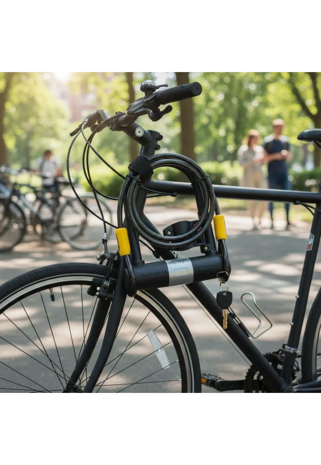 Pack 2 Candados U-lock Bulldog Con Cable Para Bicicleta Negro-2