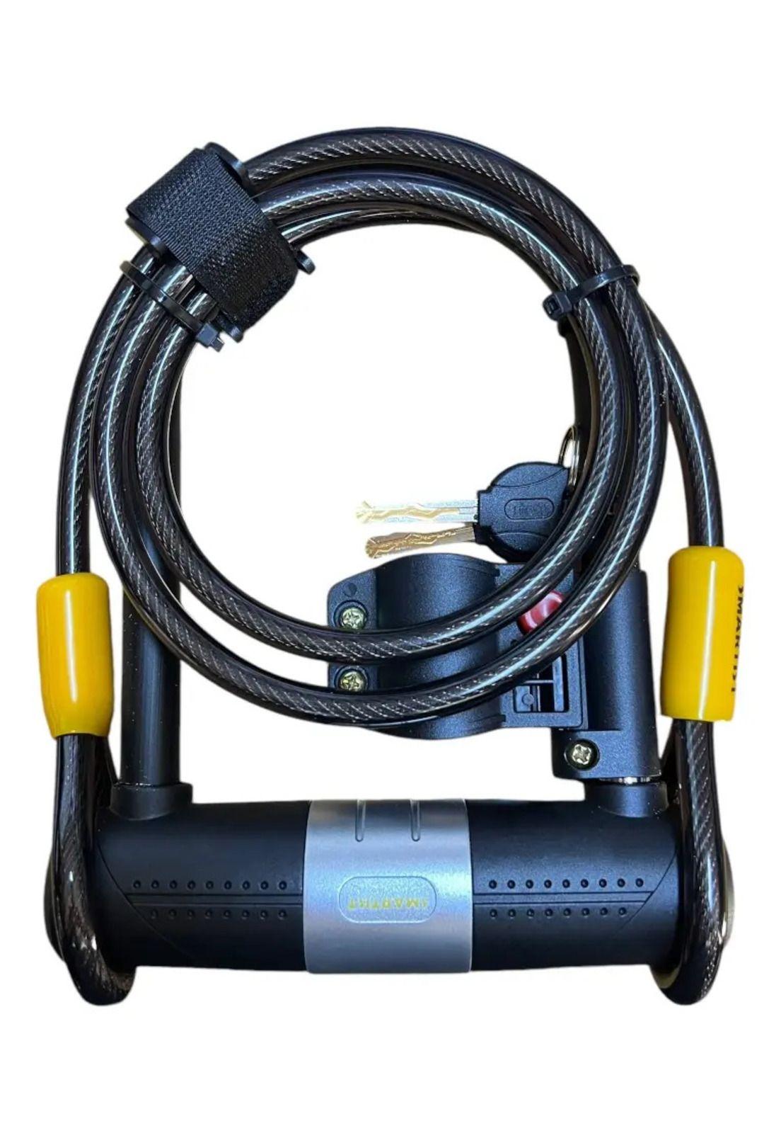 Pack 2 Candados U-lock Bulldog Con Cable Para Bicicleta Negro-4