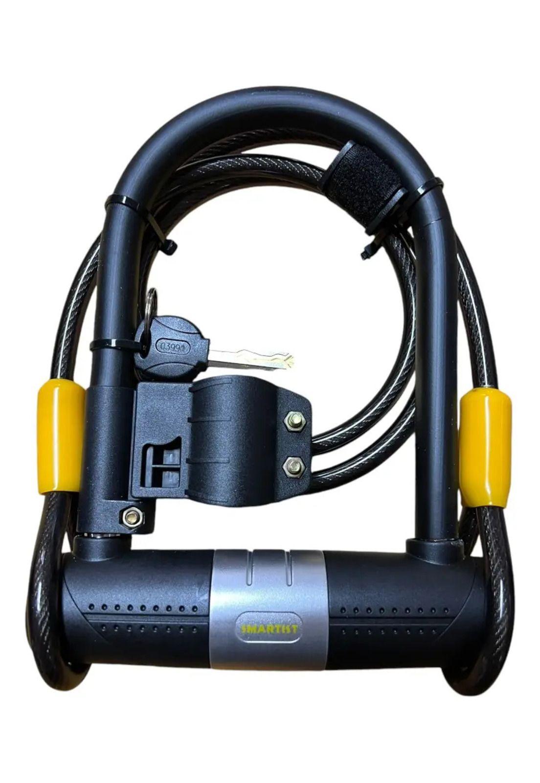 Pack 2 Candados U-lock Bulldog Con Cable Para Bicicleta Negro-5