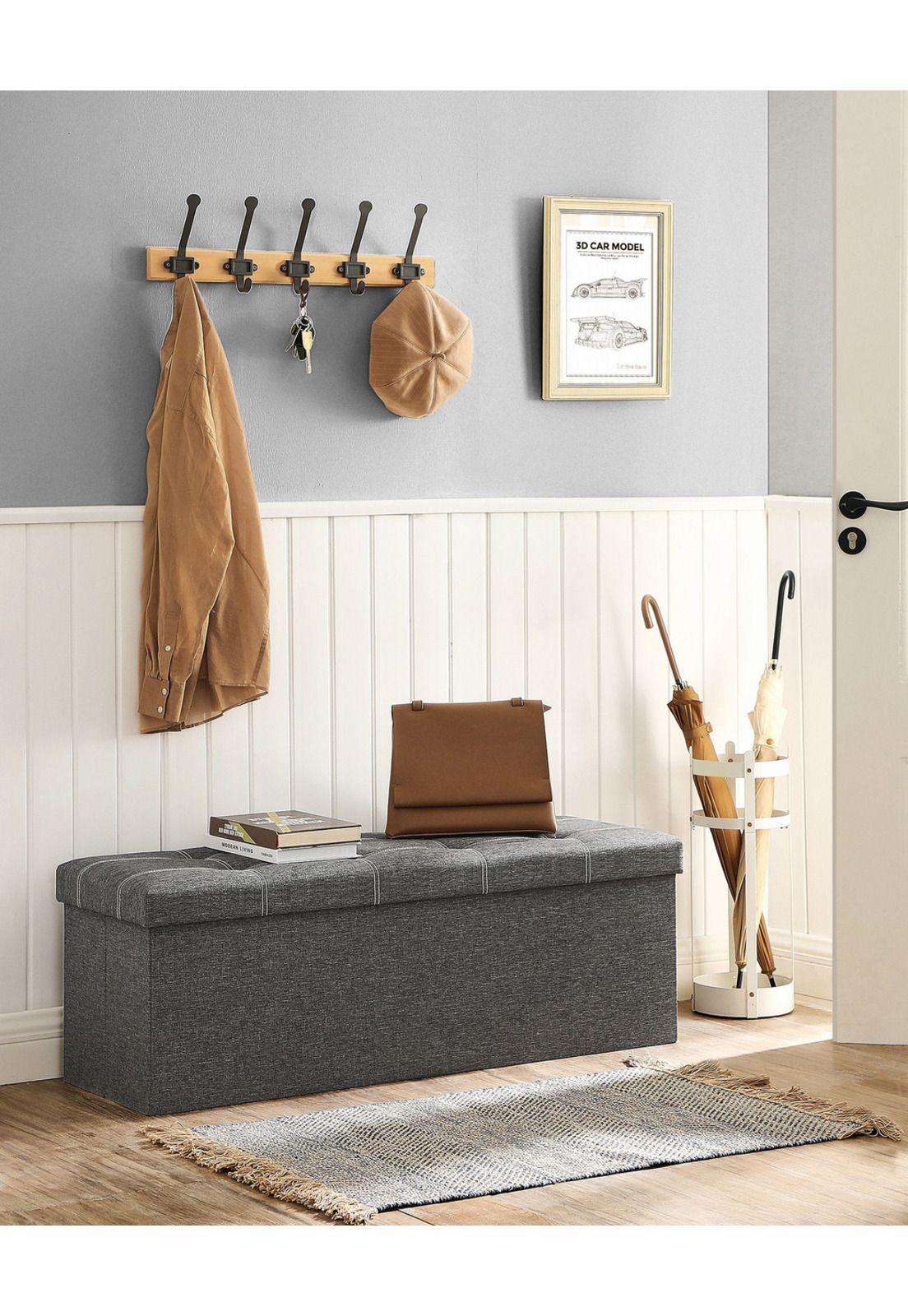 Puff Baúl SONGMICS 110 cm Banco Plegable Con Almacenamiento-2