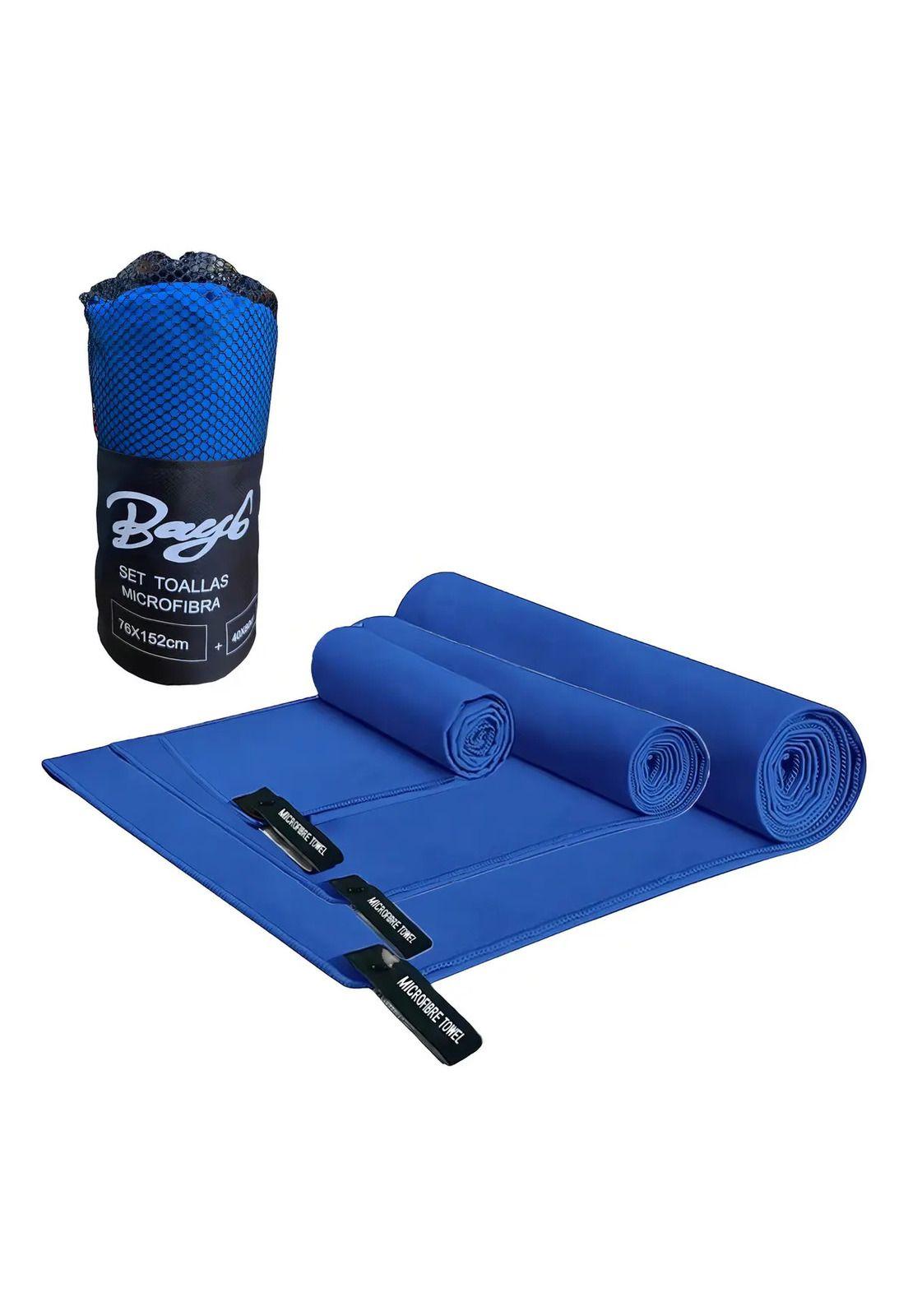 Pack 6 Toallas Microfibra Secado Rápido Viaje Gym Azul-2