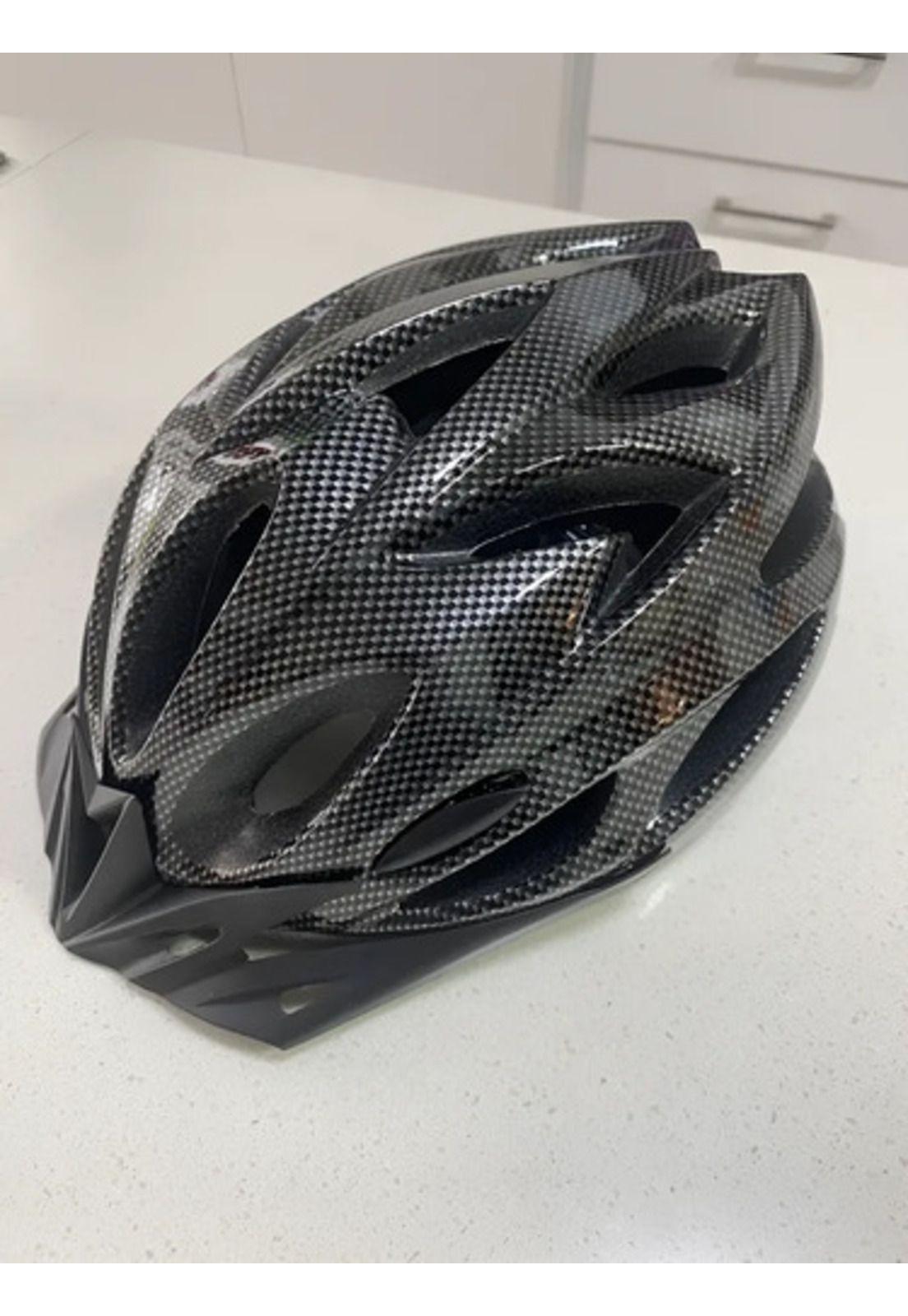 Kit Ciclista Casco Mtb Tipo Carbono + Guantes Gel Rojos Rojo L-2