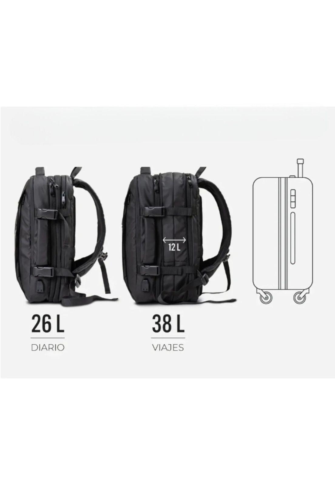Mochila Maleta Carry On Impermeable Expansible 38l Usb-4