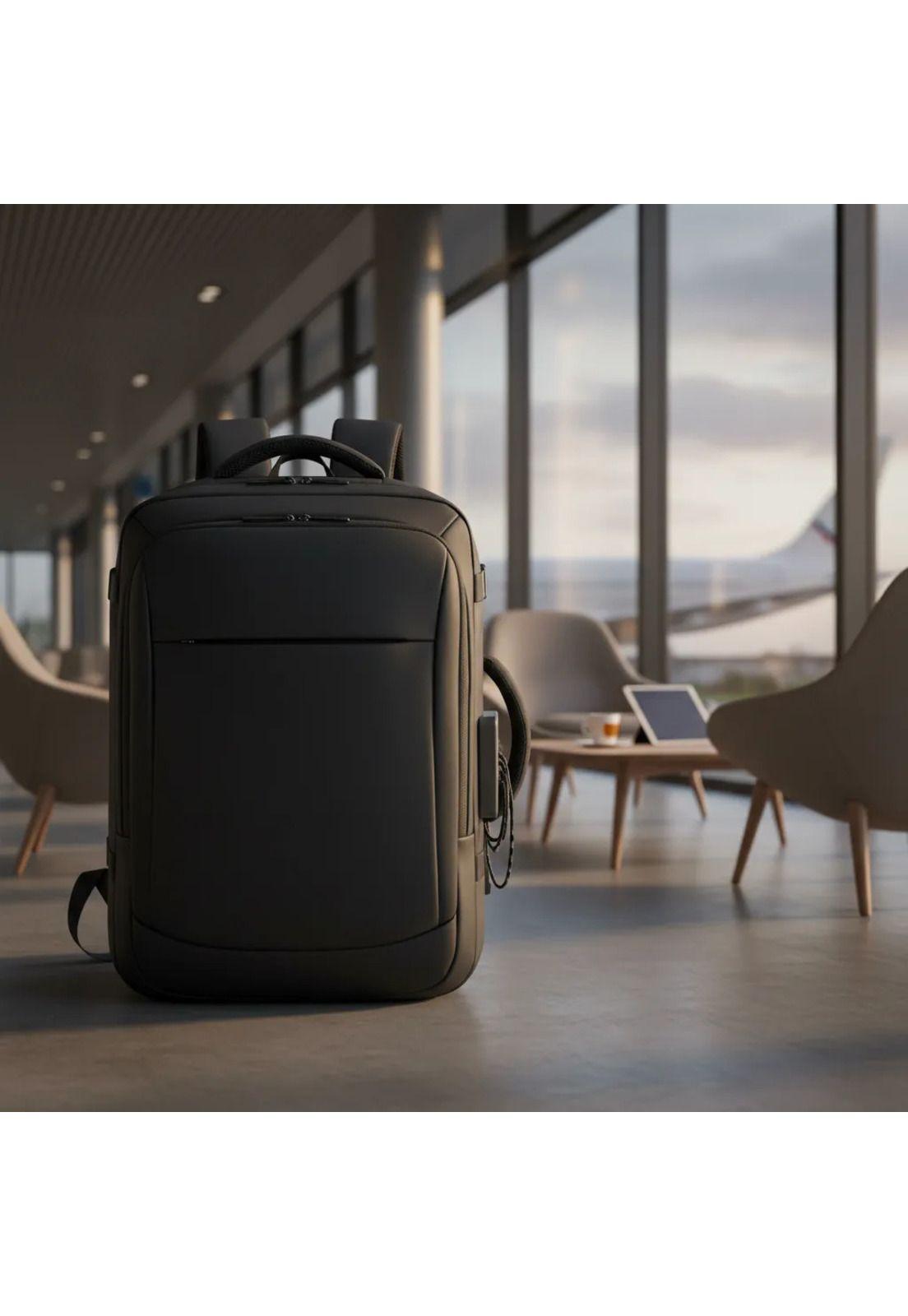 Pack 2 Mochilas Antirrobo Impermeables Expansibles 38l Usb Negro Impermeable-4