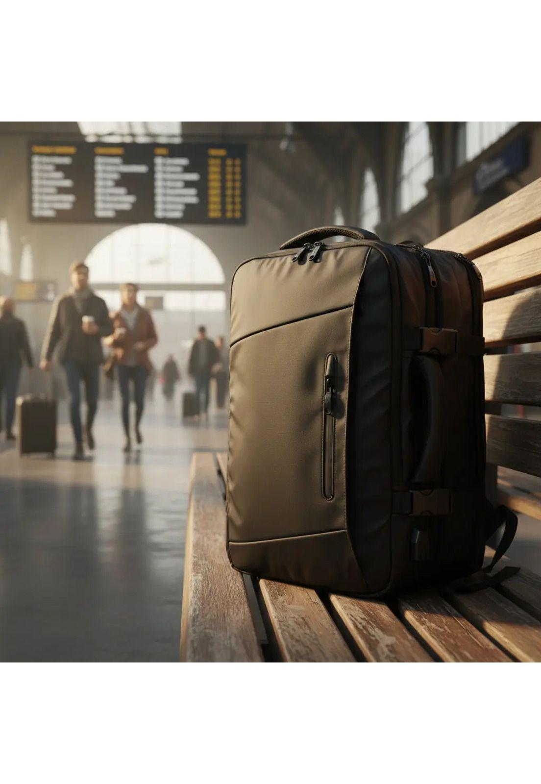 Pack 2 Mochilas Antirrobo Impermeables Expansibles 38l Usb Negro Impermeable-5