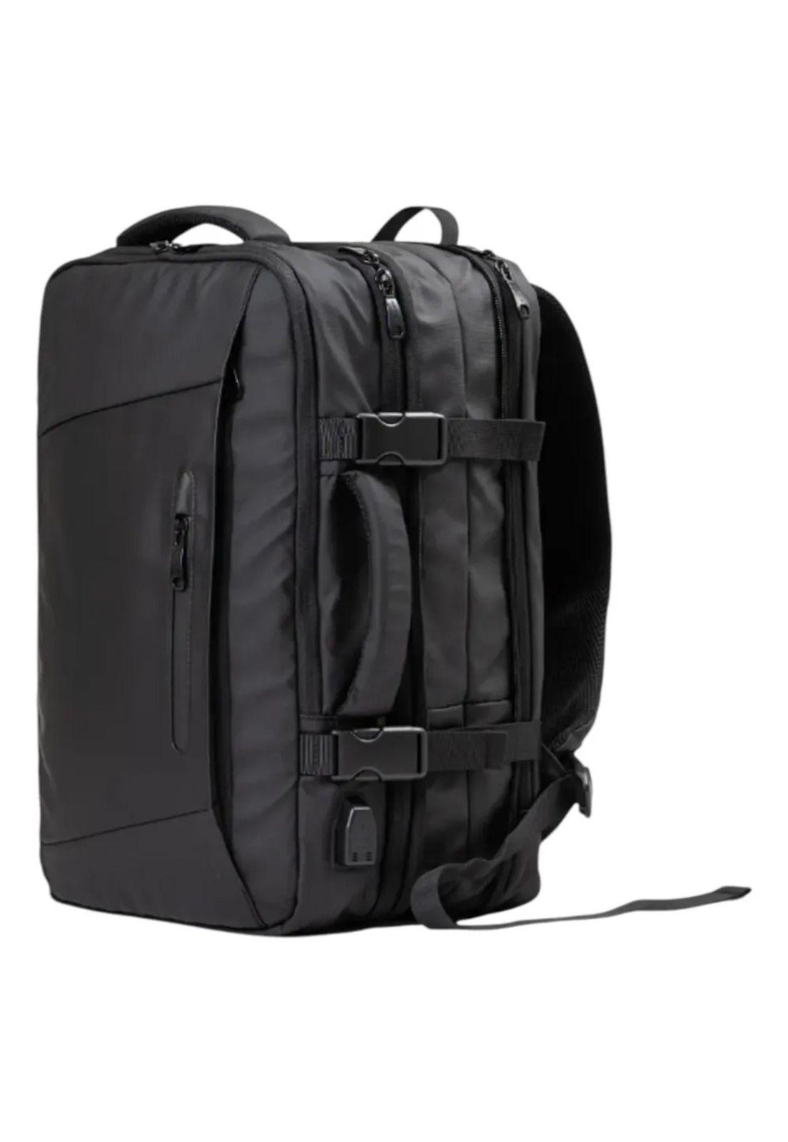 Pack 2 Mochilas Antirrobo Impermeables Expansibles 38l Usb Negro Impermeable-7