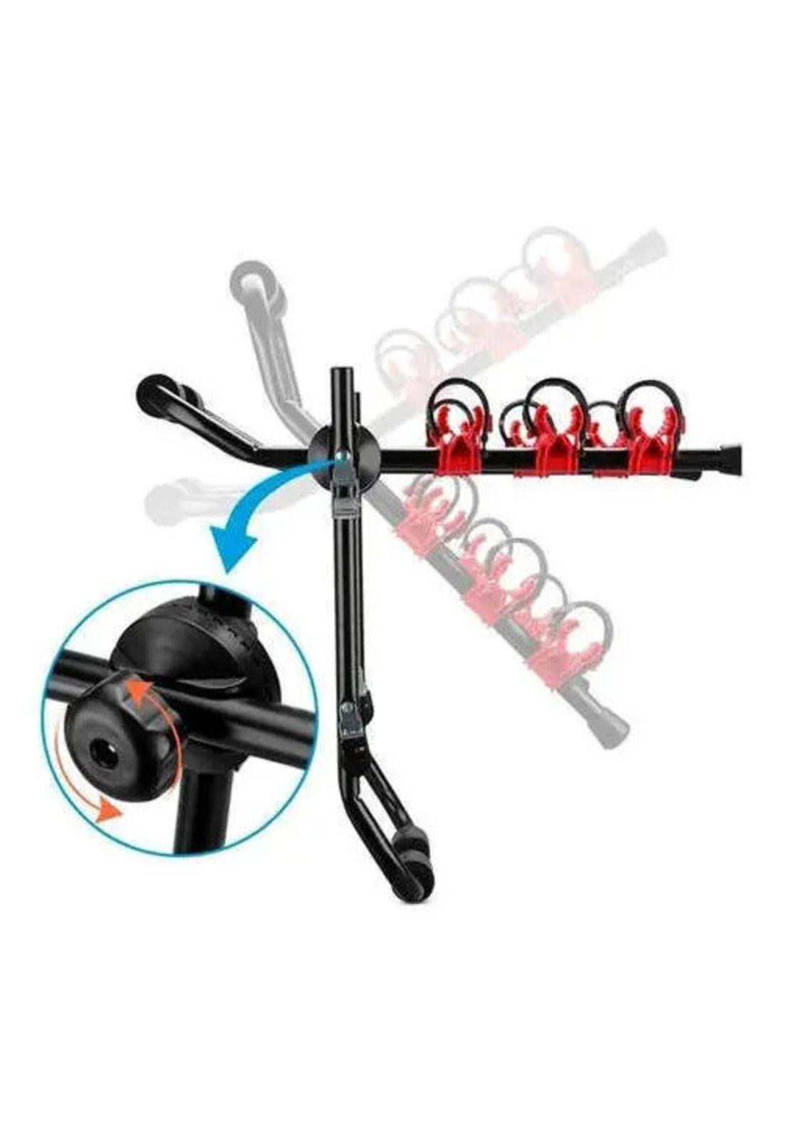 Kit Porta Bicicletas 3 Soportes + Candado Expansible Negro-3