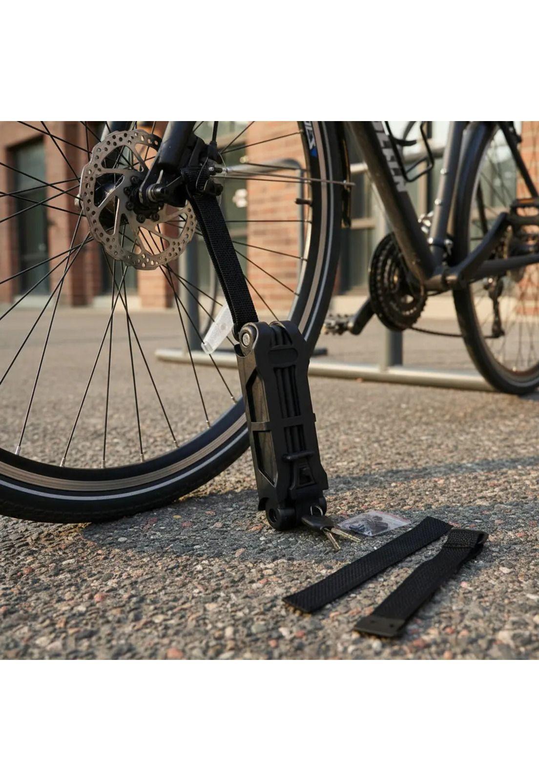 Kit Porta Bicicletas 3 Soportes + Candado Expansible Negro-5