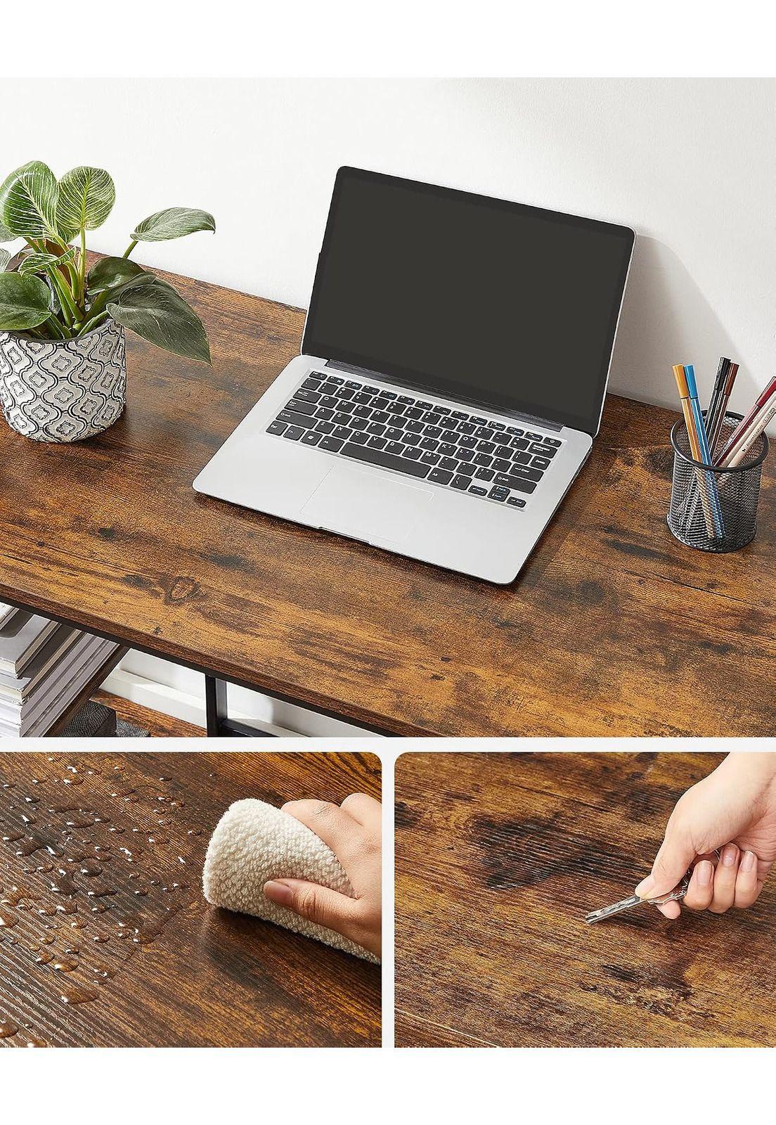 Escritorio Moderno VASAGLE Con Repisas Madera Y Metal 100 cm-8