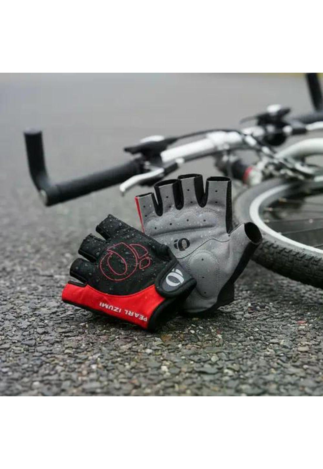 Kit Ciclista Casco Mtb Tipo Carbono + Guantes Gel Rojos Rojo M-5
