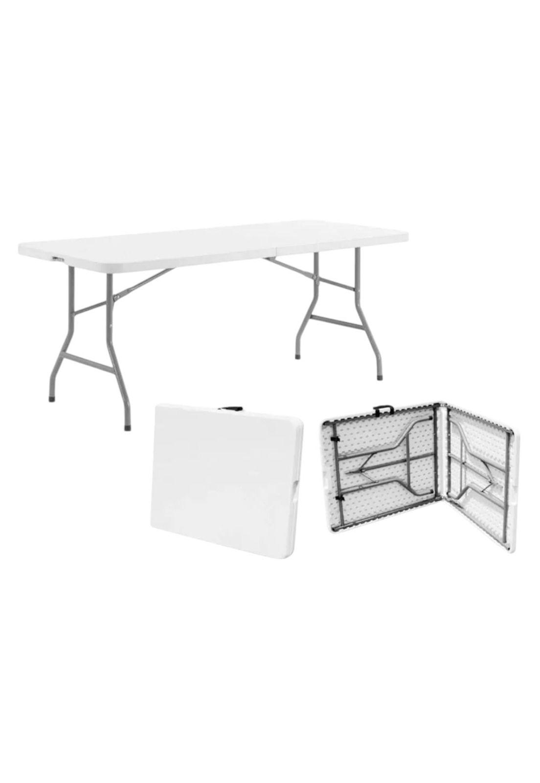 Mesa Plegable 180 Cm Maleta Camping Y Picnic Color Blanco-2