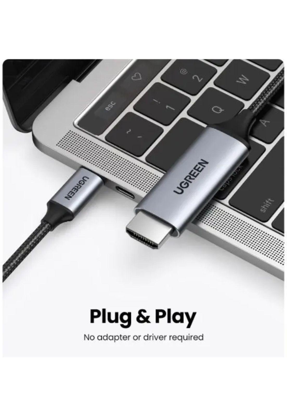 Ugreen Cable Usb C A Hdmi Macho-macho 4k 60 Hz 1.5m Aluminio-4