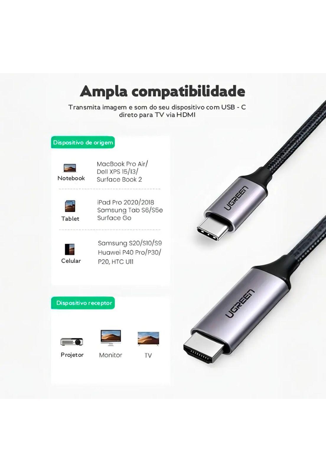 Ugreen Cable Usb C A Hdmi Macho-macho 4k 60 Hz 1.5m Aluminio-5