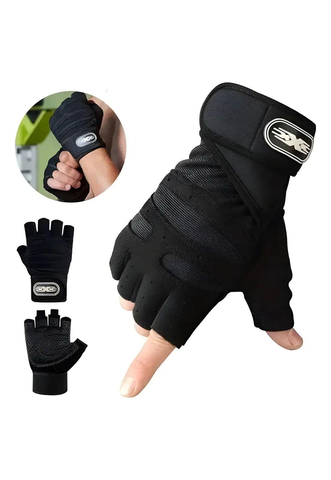 Kit Gym Inicial Guantes + Bandas Elásticas + Toalla Microfib Negro Xl-1