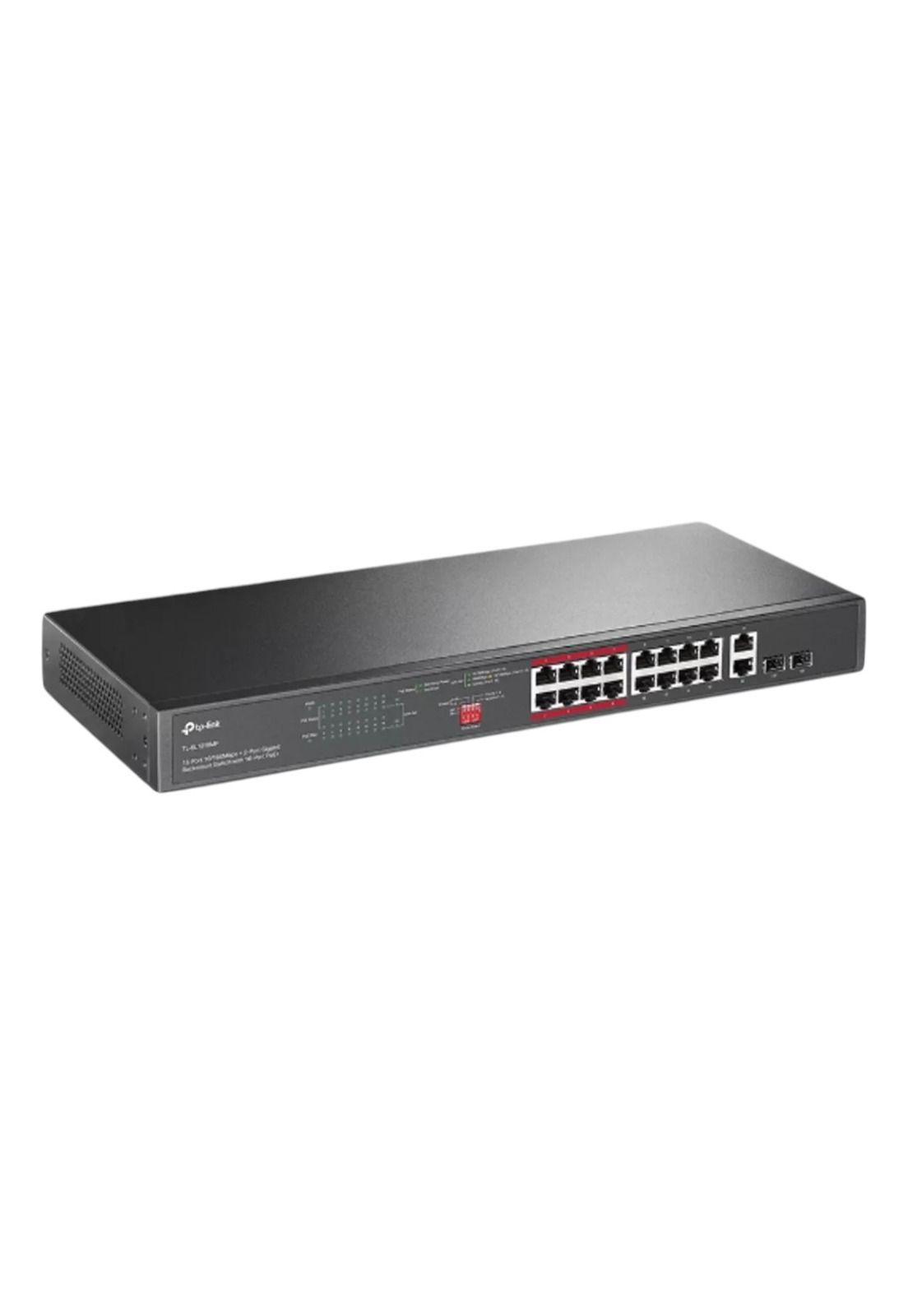 Switch 16 puertos PoE a 10/100 Mbps 2 puertos Gigabit RJ45 2 SFP TP-Link TL-SL1218MP-2