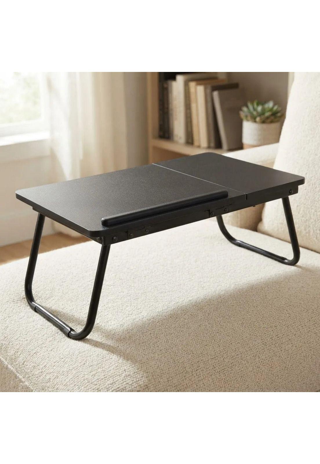 Mesa Plegable Elevable Notebook Para Cama O Sofá Negro-5