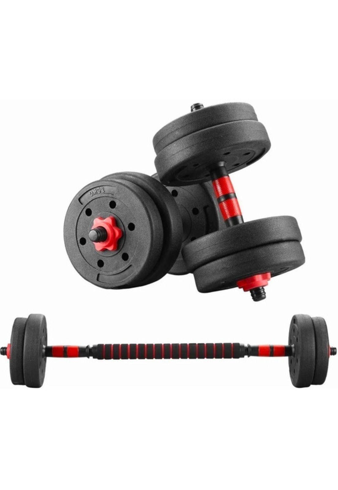 Set Mancuernas 15 Kg Barra Armable Ajustable-1