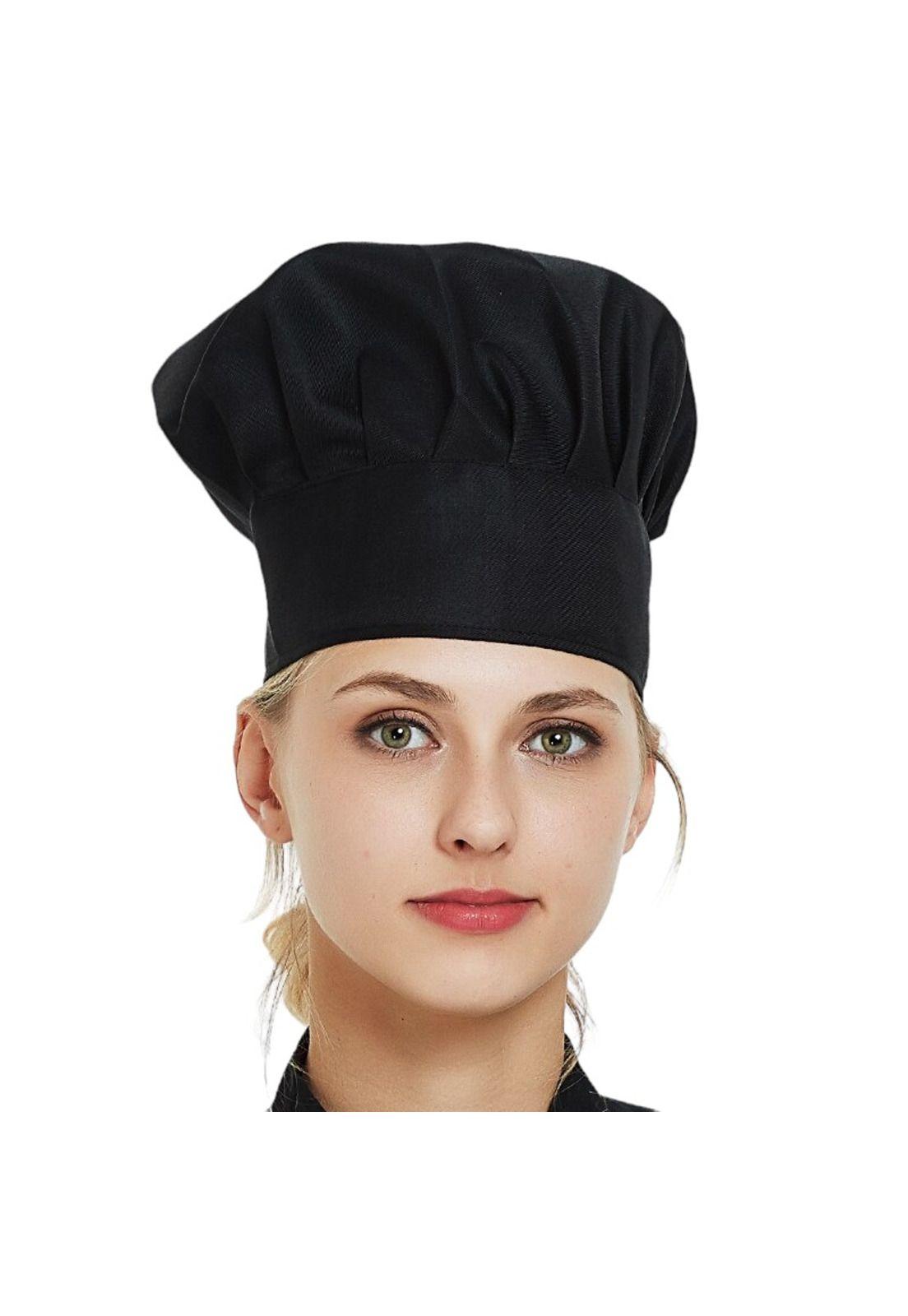 Gorro De Chef O Cocina Negro Tipo Champiñon-0