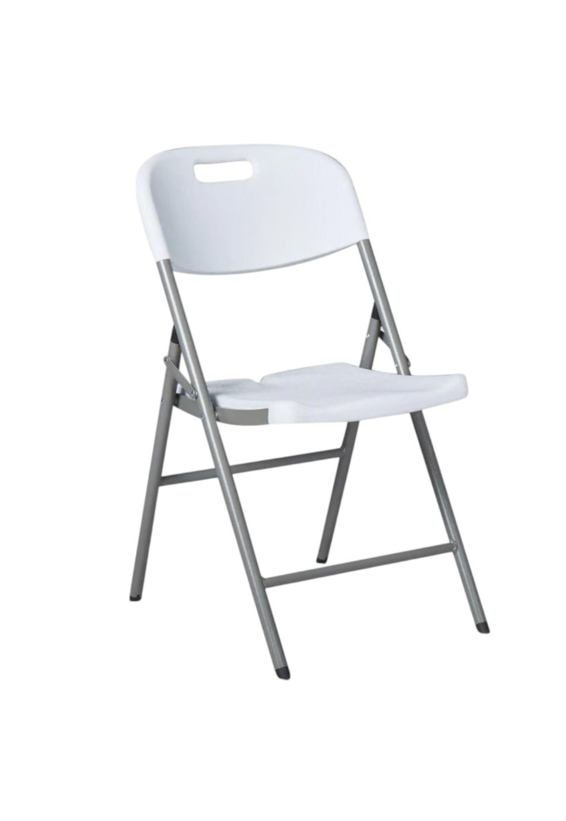 Set X4 Sillas Plegables De Plastico Para Fiestas Y Eventos Color Blanco-3