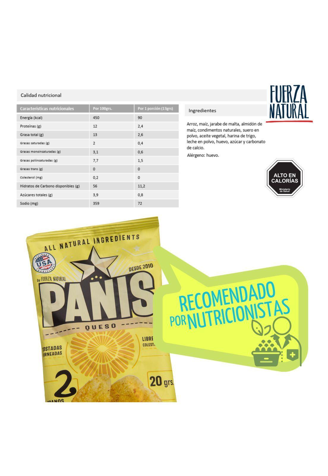 Panis 20g Sabor Queso Snack Fuerza Natural Pack x24-2