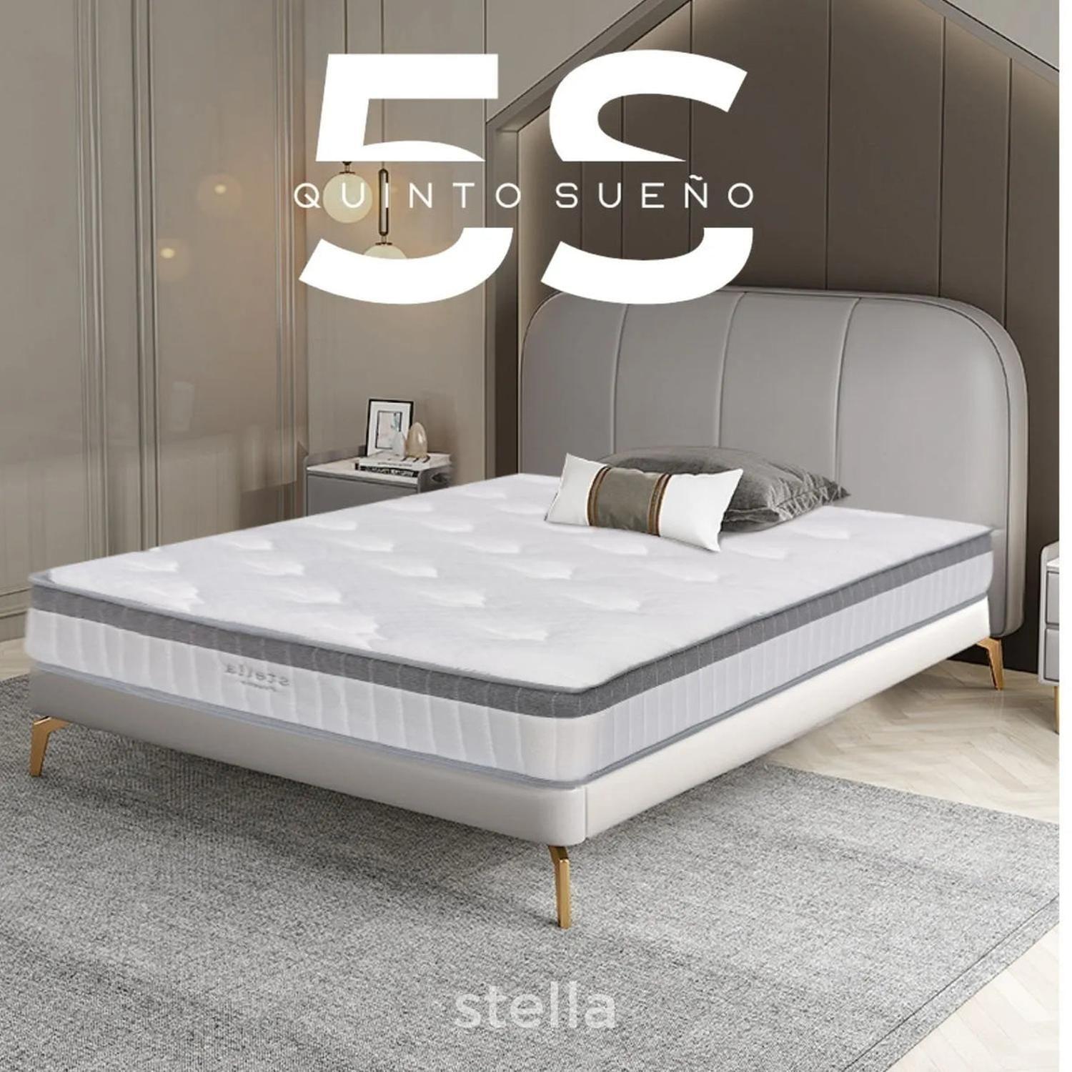 Colchón 2 plazas comprimido Stella 150 x 190 cm-3