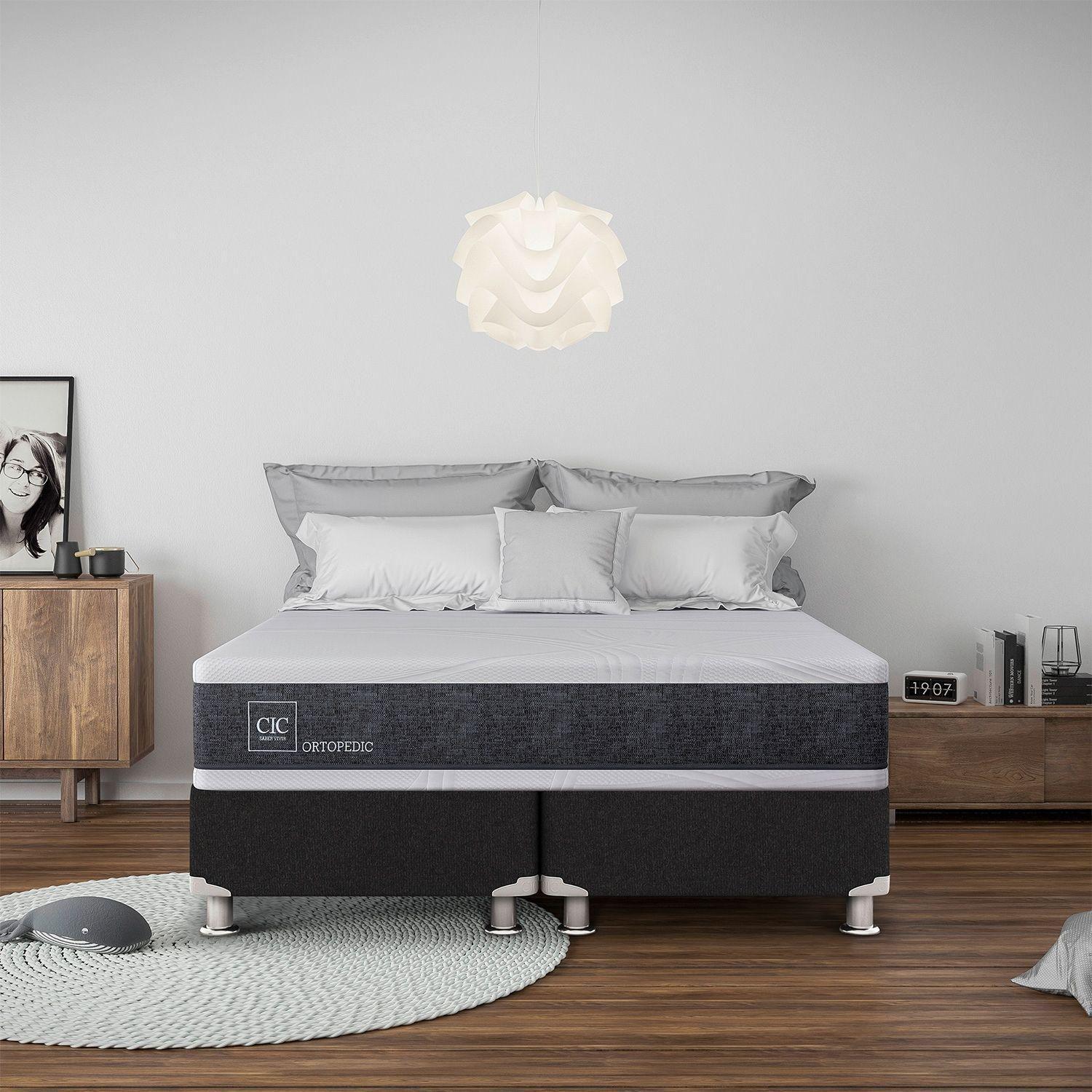 Box Spring Cic Ortopedic 2 Plazas Base Dividida-3